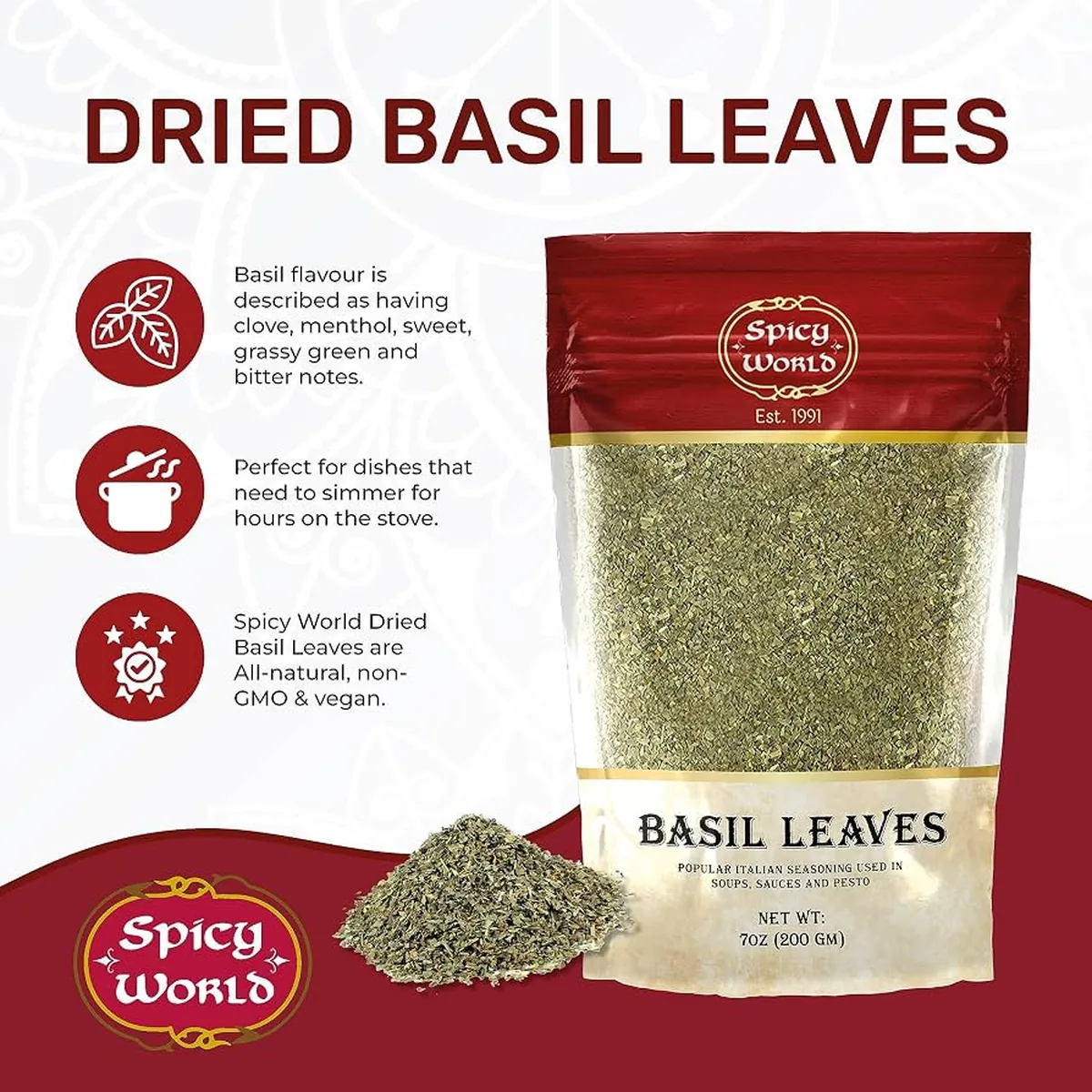Dried Basil Leaves